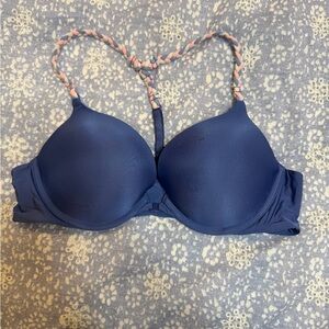Victoria’s Secret Blue Bra with Pink Accents